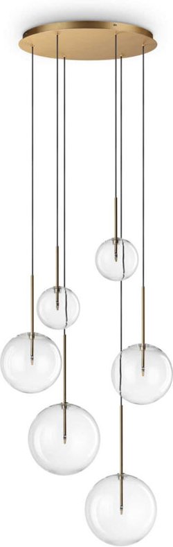 Equinoxe Cluster-Deckenleuchte mit 6 Leuchten, Messing - Ideal Lux