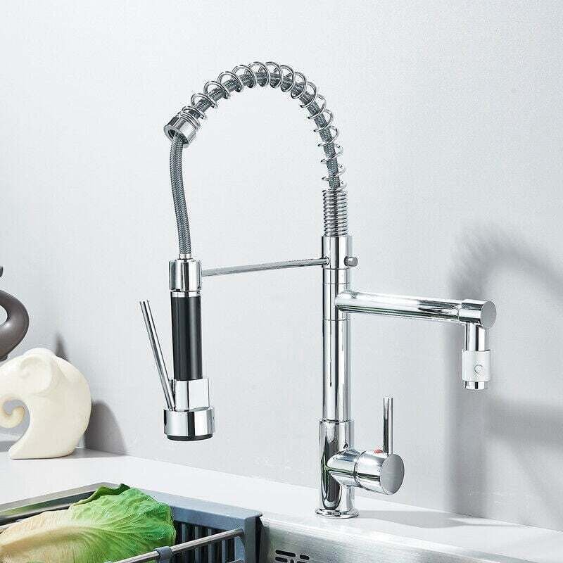 Moderne Küchenarmatur mit ausziehbarer Brause, hohem Auslauf, 360° schwenkbarem Messing, versenkbarer Spültischarmatur m...