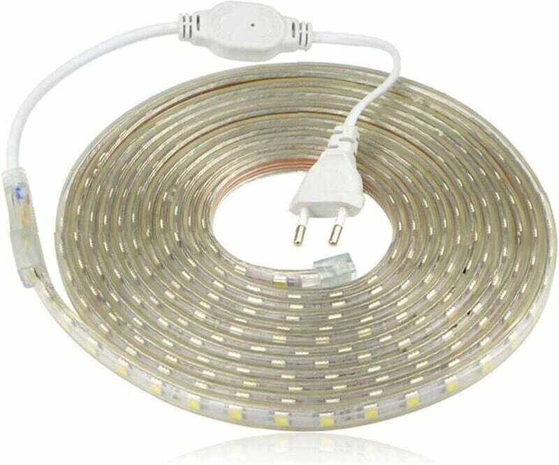 LED-Streifen, wasserdichter LED-Streifen, 220-V-LED-Streifenleuchte, 5050 IP65 wasserdichter LED-Streifen, warmweiß (6 m...