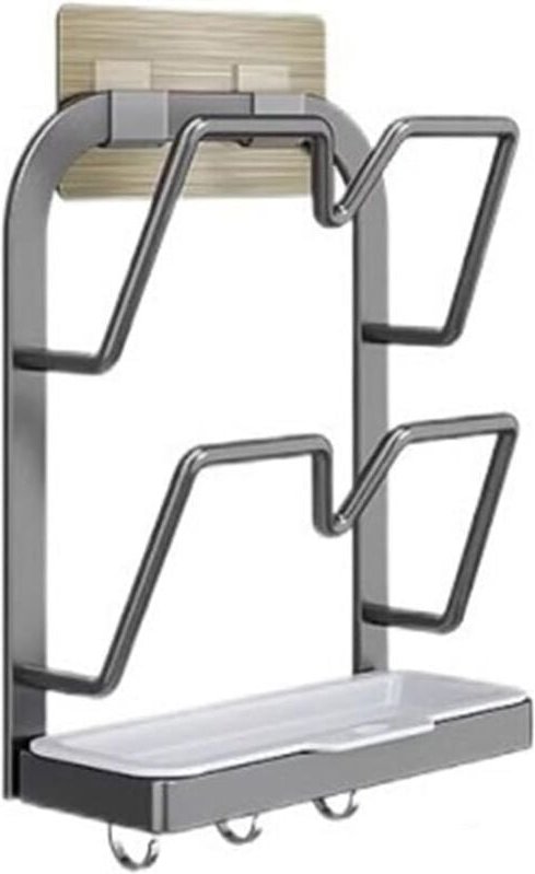 Pots et poêles organisateur Support de casseroles sans trou, étagère de cuisine murale, planche à découper, planche à dé...