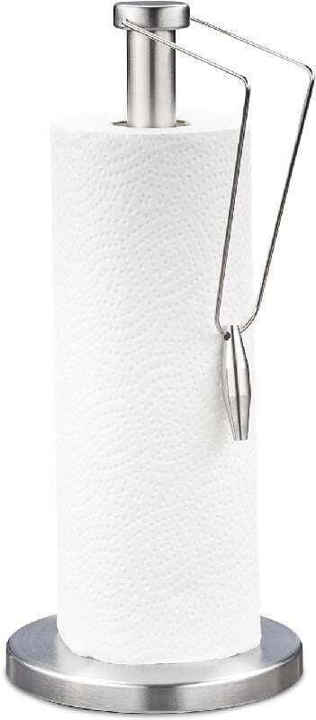 Papierhandtuchhalter, vertikal, gebürsteter Edelstahl, Küchenspender, H x T: 34 x 15 cm, Silber
