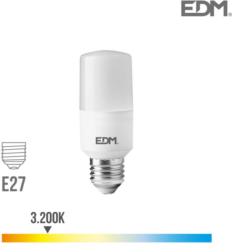 EDM - Röhrenförmige LED-Glühbirne E27 10W 1100lm 3200K warmes Licht Ø4x10,7cm