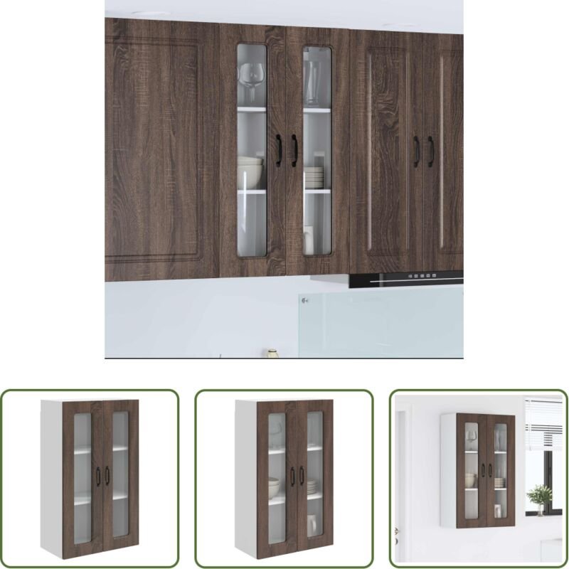 vidaXL Küchenwandschrank - Küchenschrank Kalmar Braun Eichen-Optik 60 x 31 x 100 cm