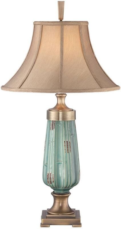 Monteverde - 1 Leuchttischlampe Keramik, Grün, Messing, E27 - Elstead