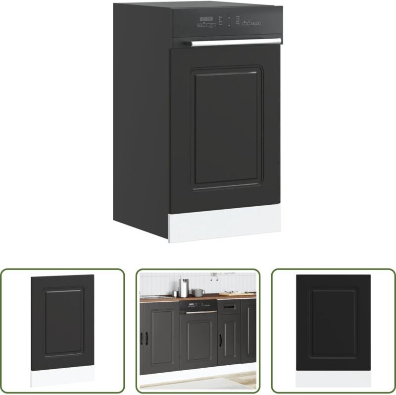 vidaXL Spülmaschine schützen - Geschirrspülerblende Kalmar Schwarz 45x1,5x67 cm Holzwerkstoff