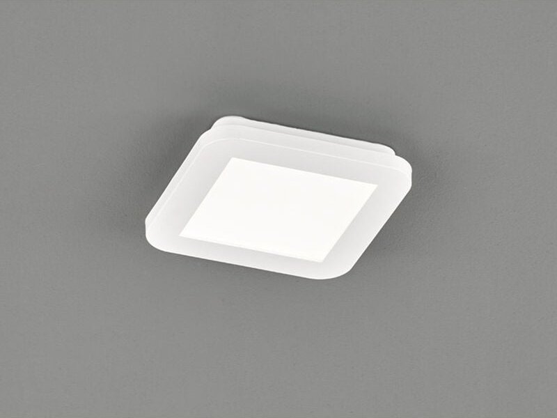 Dimmbare LED Deckenleuchte CAMILLUS flache Badezimmerlampe 17x17cm Weiß IP44