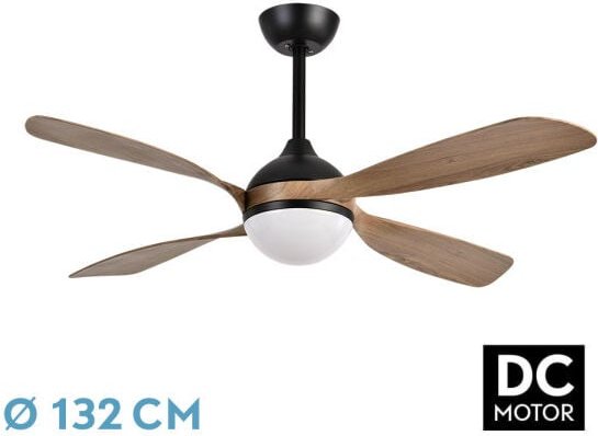 Thumbnail - Ventilator Dc Livorno 30w 3250lm Schwarz/Eiche 132d 4stufig 3000k,4500k,6000k, Fernbedienung+ Timer+ Speicher - Fabrilam...