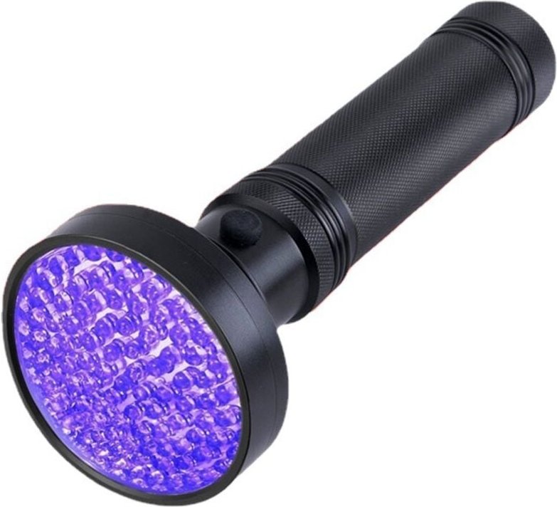 UV-Taschenlampe, 100 ultraviolette LEDs zur Erkennung von Haustierurin und -flecken – Schwarz
