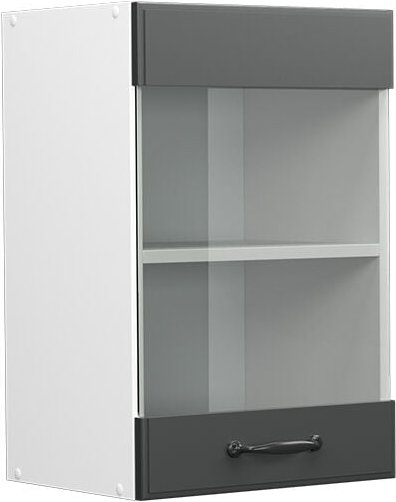 Küchenglasschrank R-Line, Anthrazit Landhaus, 40 cm, Vicco