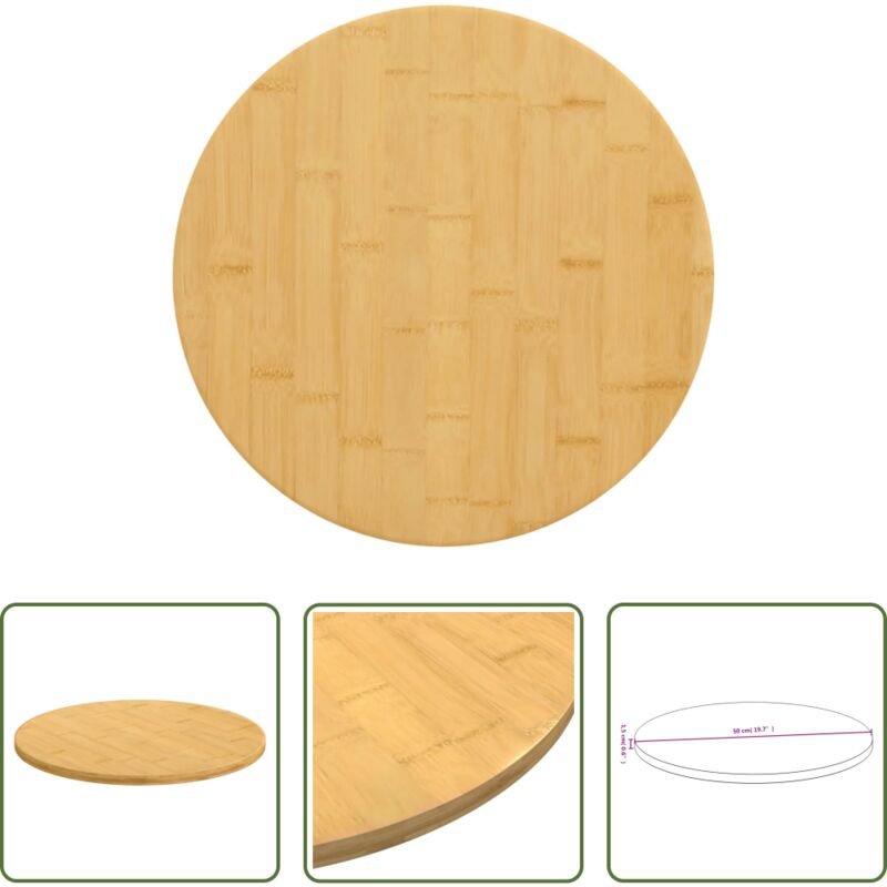 Tischplatte aus Bambus - Tischplatte Ø50x1,5 cm Bambus