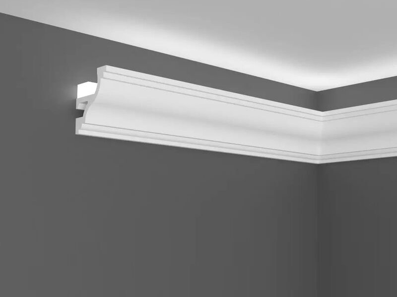 Proviston - Lichtleiste Polymer 40 x 45 x 2000 mm Weiß Indirekte Beleuchtung Led-Beleuchtung