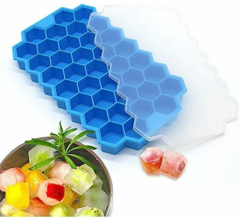 1 Stück Silikon-Eiswürfelform, kleine Eiswürfelform mit Deckel, leicht zu lösende Eiswürfelformen für Gelee, Pudding, Mi...