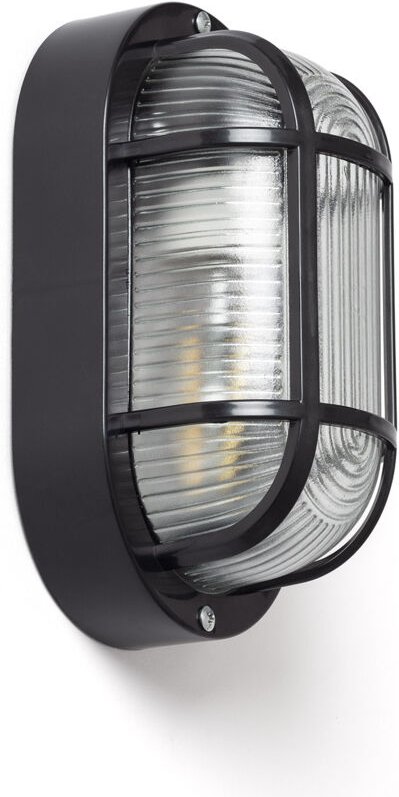 Ovale Deckenleuchte für Außen 205x120 mm Hublot Kildare Schwarz