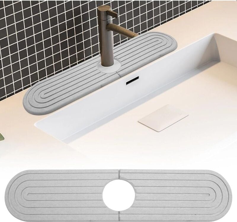 Abtropfmatte für Spülbecken, Wasserhahn-Tropfschutzmatte, Spritzschutzmatte, Wasserhahnschutzmatte und Abtropfmatte für ...