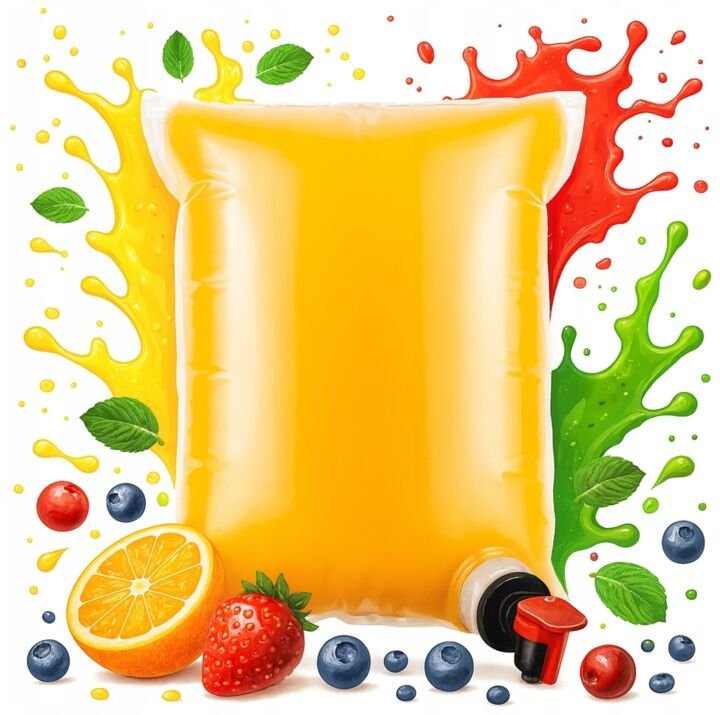 5-Liter-Beutel mit Zapfhahn für Saft, Wein, Sirup, Beutel im Karton, Saftbeutel