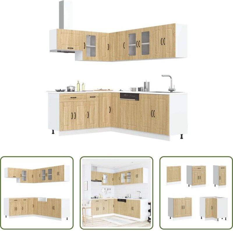 Küchenschrank - 11-tlg. Küchenschrank-Set Kalmar Sonoma-Eiche Holzwerkstoff