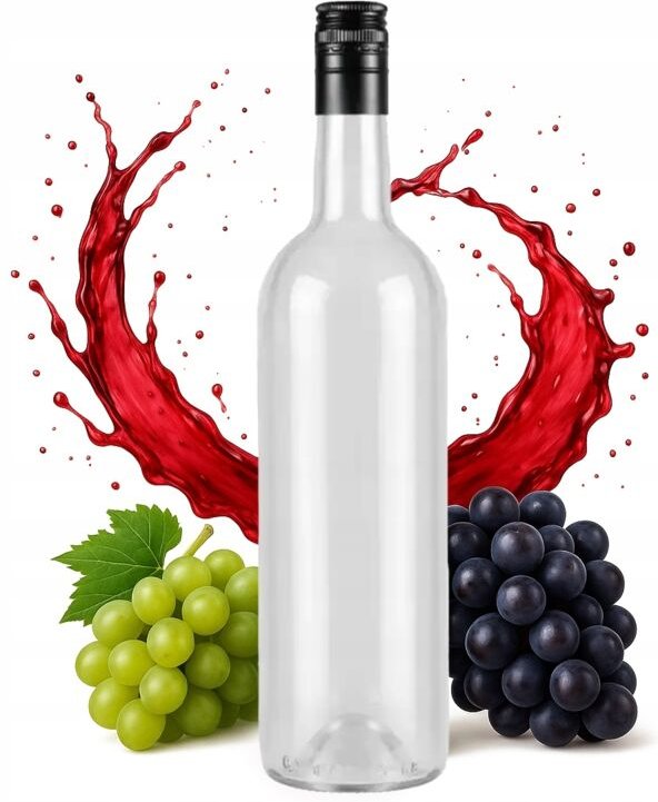 750 ml Klare Weinflasche für den Hausgebrauch (0,75 l) mit Schraubverschluss