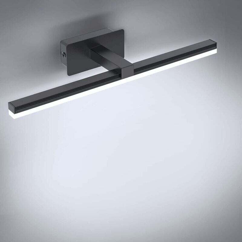 Lampe Miroir LED 9W Noir 6000K Blanc Froid 720LM Éclairage Salle de Bain Sans Interrupteur 40cm