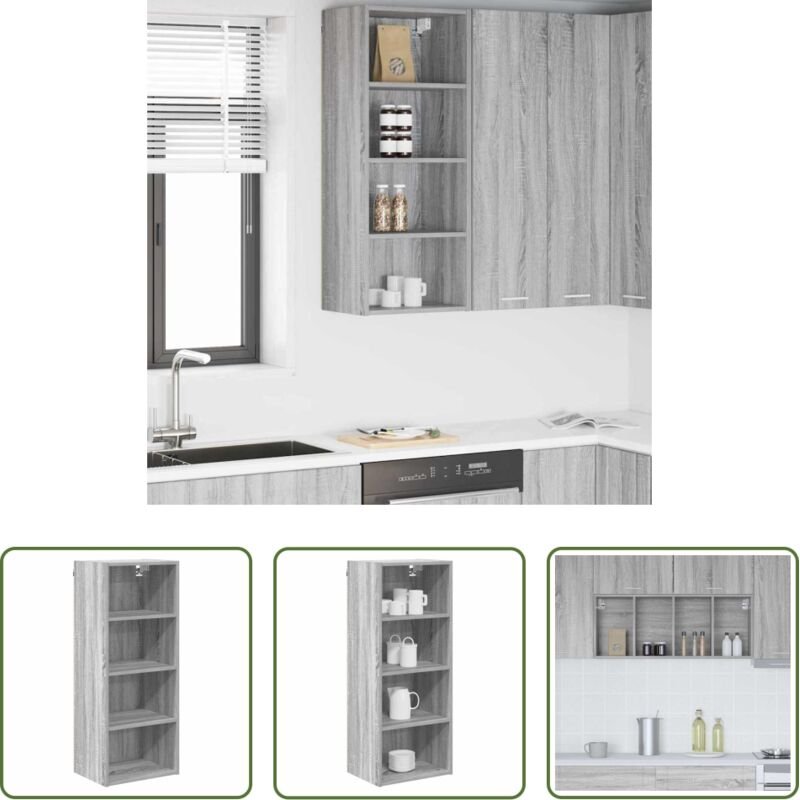 vidaXL Küchenschrank Sonoma - Hängeschrank Graues Sonoma 40 x 29,5 x 100 cm Holzwerkstoff