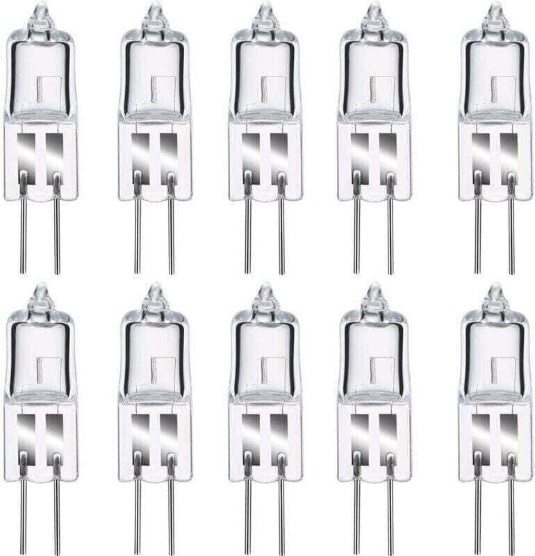 G4 Halogenlampen, 12 V 20 W G4 Halogen Stiftsockellampe, 2800 K Warmweiß, dimmbar, G4 Klare Kapsellampe, 10er-Pack [Ener...