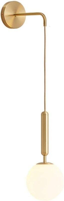 Moderne E27-Glaskugel-Wandleuchte, nordische minimalistische Innenwandlampe für Schlafzimmer, Wohnzimmer, Flur, Nachtbel...