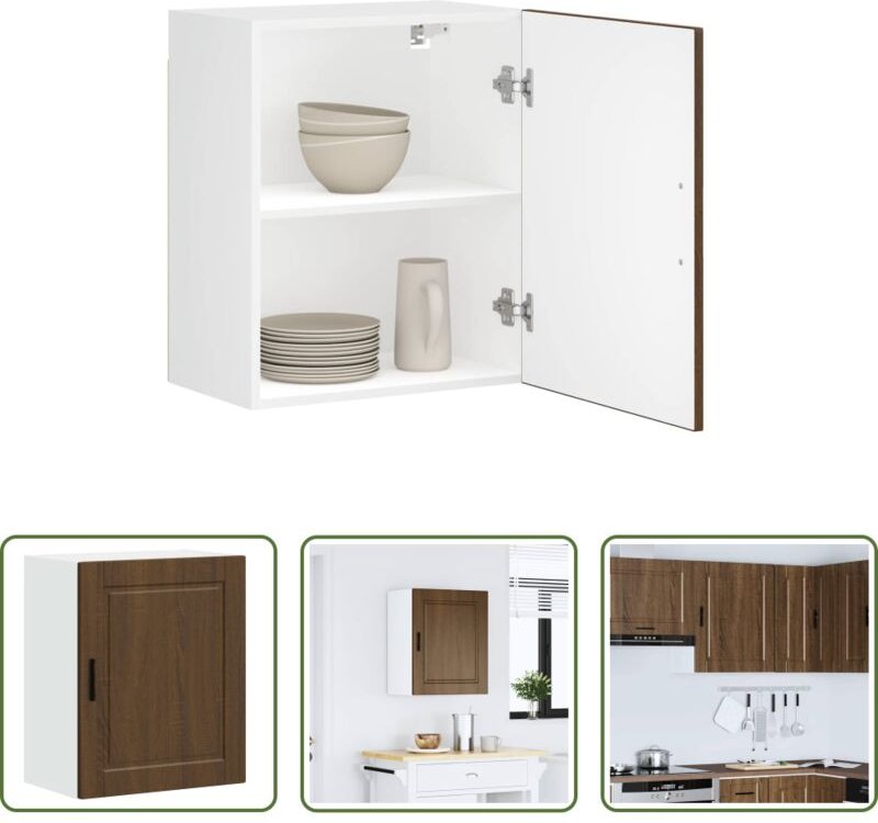 Küchenregal - Küchen-Hängeschrank Porto Braun Eichen-Optik Holzwerkstoff