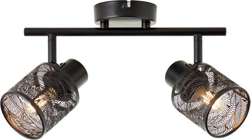 Brilliant - Bano Spotrohr 2flg schwarz matt, Metall, 2x D45, E14, 40 w