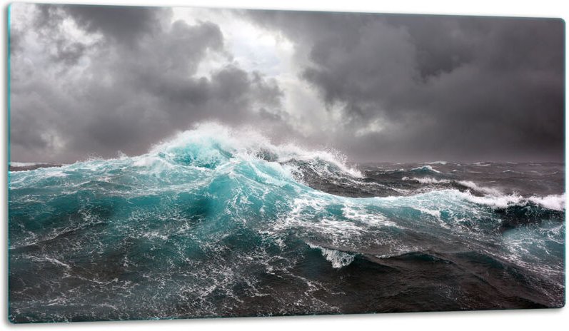 GlassplattenschneideBrett 52x30 Meer