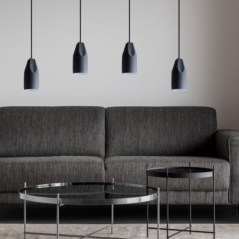 Paco Home Pendelleuchte Hängelampe Esszimmer Küchenlampe Hängend Esstischlampe Innen Weiß Grau-Weiß, Design I + Leuchtmi...