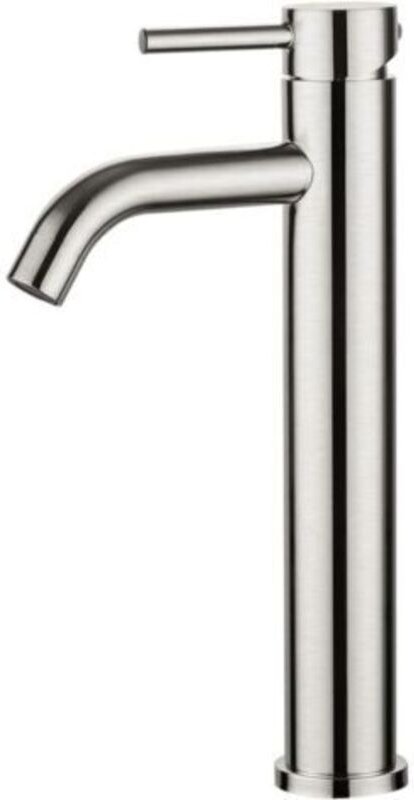 Waschtischarmatur, Hochauslauf-Mischbatterie mit Warm- und Kaltwasseranschluss, Grau