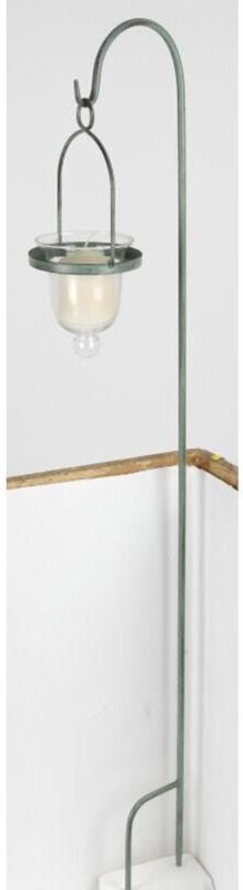 Gartenstecker Laterne 100 cm Grün Kerzen Dekoration Erdspieß Stab Figur Metall