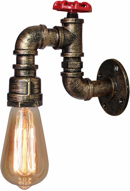 Wandleuchte Kerze, Vintage Industrielle Retro Wasserrohr Wandlampe, Art Lampe Decor für Wohnzimmer Esszimmer Bar Café - ...