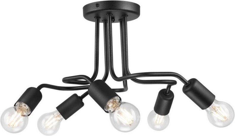 Lamkur Lighting - Lamkur Charlie Flexi Charlie Multi Arm Halbbündige Deckenleuchte Schwarz, 5x E27