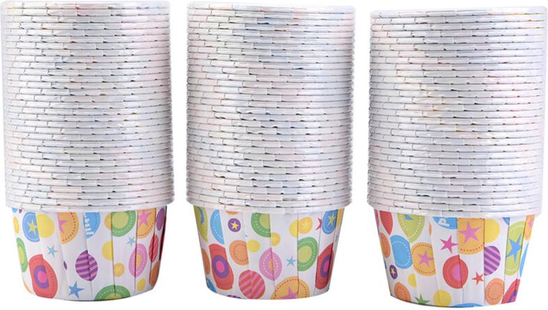 100 Stück Cupcake-Förmchen, runde Papierförmchen für Cupcakes, runde Papierförmchen für Kuchen, runde Förmchen, lebensmi...