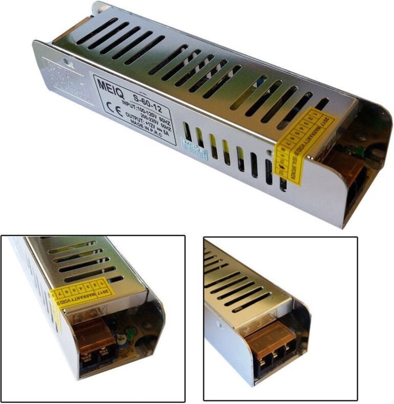 Trade Shop Traesio - Trade Shop - schlanker stabilisierter netztransformator 220V-12V 5A 60W trimmer 5A 12V -