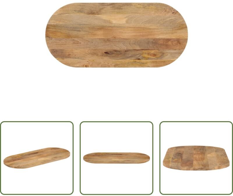 vidaXL Mango - Tischplatte 110x50x2,5 cm Oval Massivholz Mango