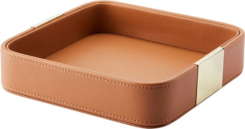 Leder Desktop Storage Tray Square Storage Key Tray European Jewelry Leder Schublade