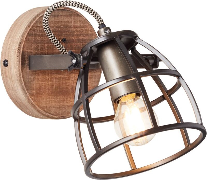 Lampe Matrix Wandspot schwarz stahl 1x D45, E14, 40W, geeignet für Tropfenlampen nicht enthalten Kopf schwenkbar Für LED...