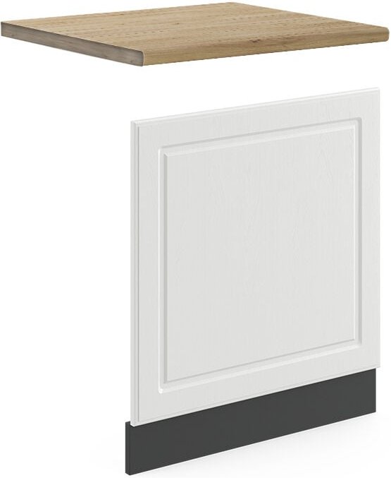 Vicco - Frontblende R-Line, Weiß Landhaus, 60 cm , ap Eiche