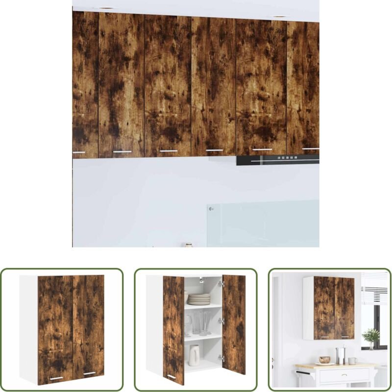 Holzwerkstoff - Hängeschrank Geräucherte Eiche 60 x 31 x 80 cm Holzwerkstoff