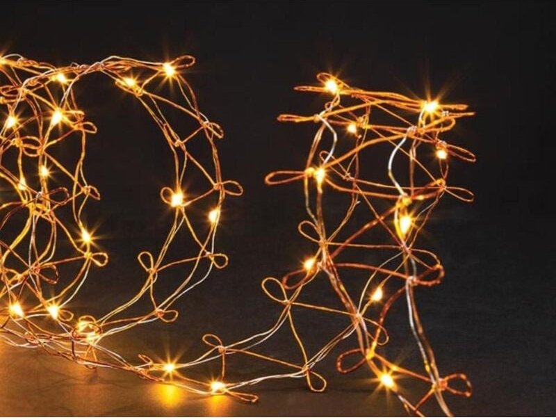 Mira led - 8 x 300 cm - 80 weie arizona lampen - kupferdraht - 3 v