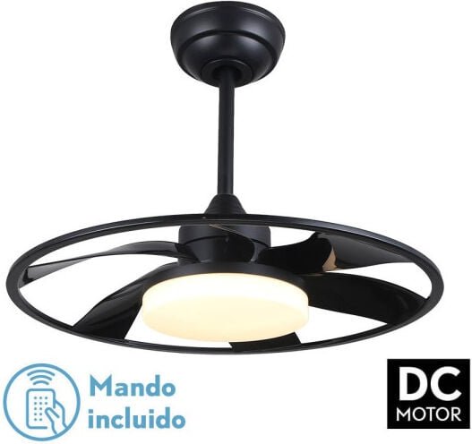 Ventilator Dc Celsius 26w Schwarz 6 Flügel 55d 2950lm 3000-4000-6500k 6vel. Fernbedienung, Speicher & Timer - Fabrilamp