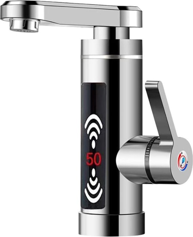 Elektrischer Wasserhahn, LED-Durchlauferhitzer ohne Tank, 3 kW, Edelstahl, sofortiger Warmwasserhahn, Küchen-Warmwasserh...