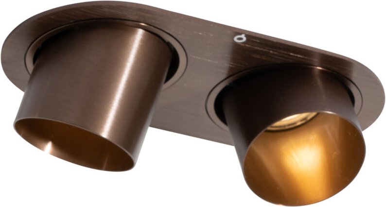 Runder Einbau-Strahler Dunkelbronze GU10 50mm 2-flammig - Installa