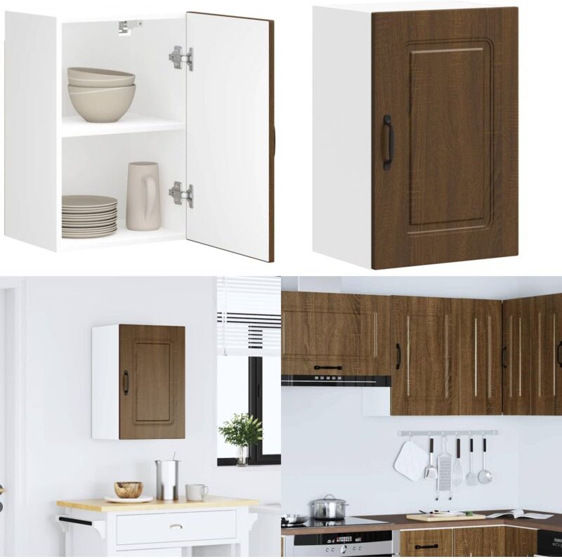 Küchen-Hängeschrank Kalmar Braun Eichen-Optik Holzwerkstoff - Vidaxl