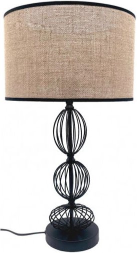 Tischlampe fionn 1xe27 schwarz pant.linen beige 56x32x32 cm