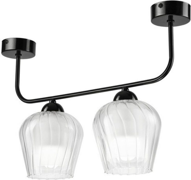 Lamkur Jasmin Halbbündiges Licht Schwarz, 2x E27