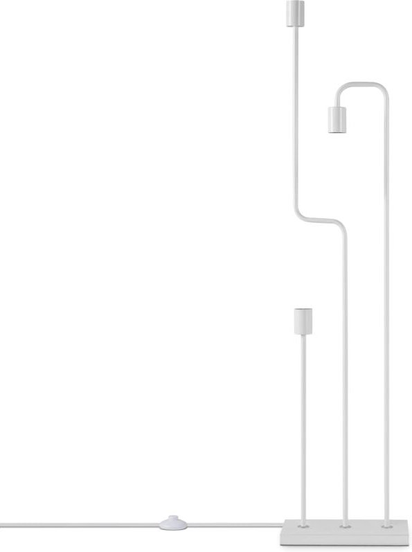 Paco Home Tischlampe Stehlampe Vintage E27 Wohnzimmer Industriell Design Modern LED Retro Weiß, Stehleuchte 3