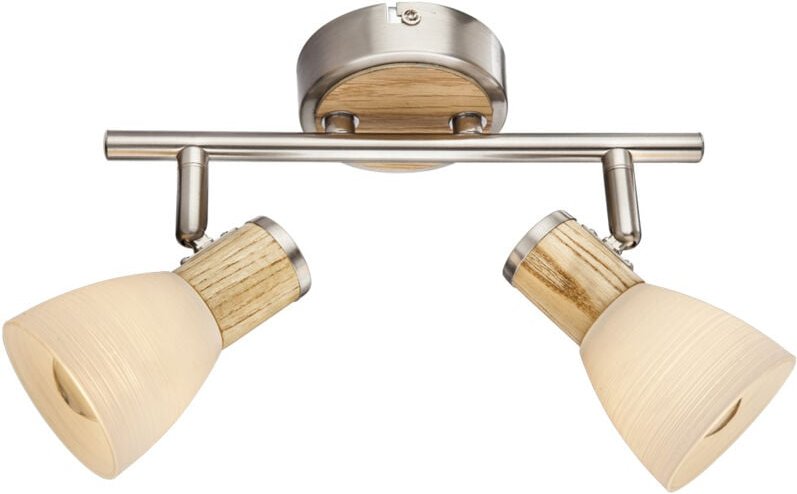 Decken Leuchte Spot Strahler Leiste Holz Glas opal Wohn Zimmer Lampe verstellbar