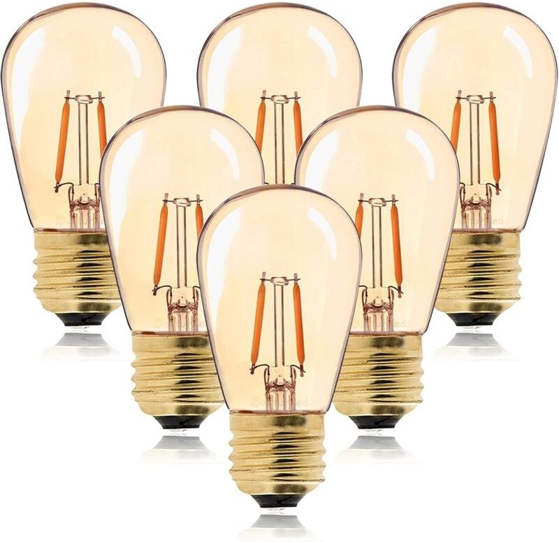 ST45 Vintage Edison Filament LED-Glühbirne E27, 1 W, entspricht 10 W Glühlampen, Super Warmweiß 2200 K, Goldglas-Dekorla...